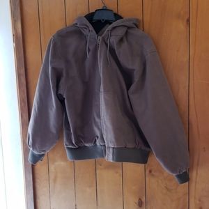 Redhead hooded work coat